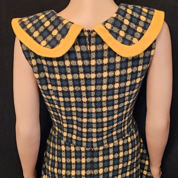 Voodoo Vixen Navy and Yellow Plaid Midi Dress - Picture 5 of 8
